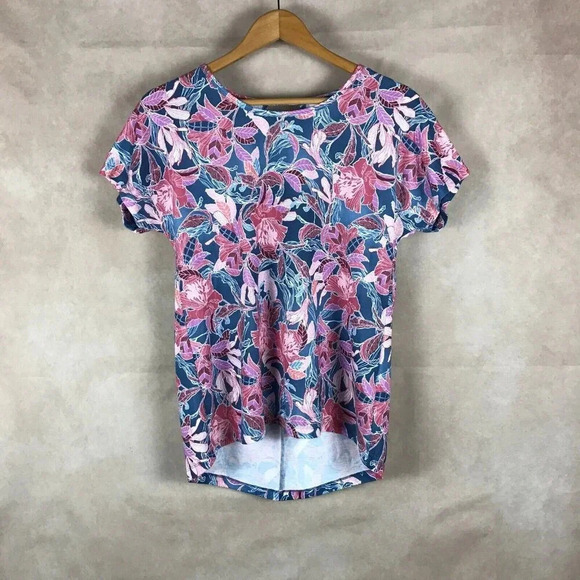 IDEOLOGY Floral Short Sleeve T-shirt NWOT SMALL - Picture 5 of 12